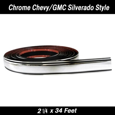 Cowles® 33-152 Custom Silverado Chrome Bodyside Molding - 2 1/4