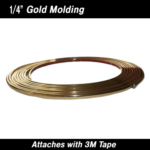 Gold Half Round Body Side Molding 1/4 Gold Half Round Body Side Molding 1/4" x 20' Kit