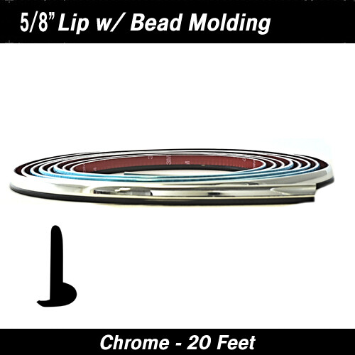 Chrome Molding w/ Black Bead Molding 5/8 Chrome Molding w/ Black Bead Molding 5/8" x 20' Kit
