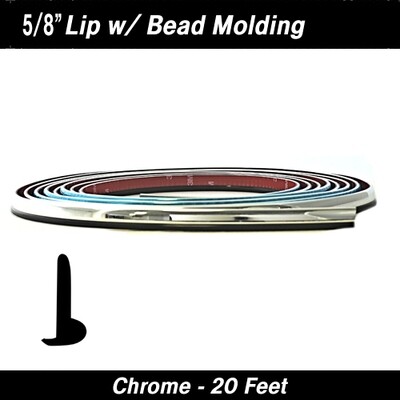Chrome Molding w/ Black Bead Molding 5/8" x 20' Kit