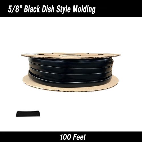 Black Dish Style Body Molding for RV/Campers 5/8" x 100'