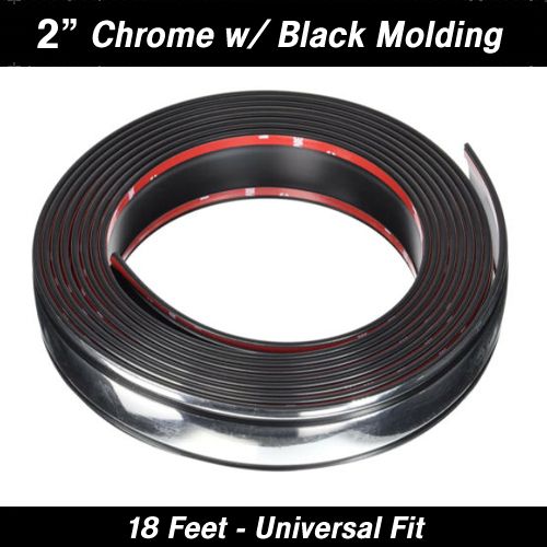 GMC Silverado Chrome w/Black Body Side Truck Molding 2" x 18' Kit