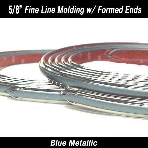 Metallic Blue/ Chrome Fine Line w/ Ends Bodyside Molding 5/8" x 13' (2)