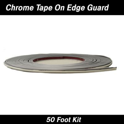 Chrome Tape On Edge Guard - 3/8" Wide x 50 Feet
