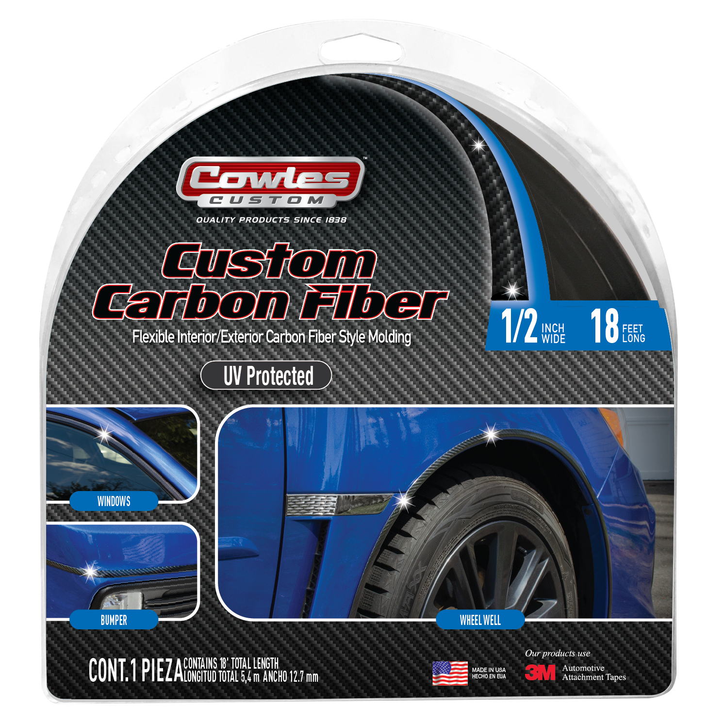 Carbon Fiber Style Bodyside Molding Trim 1/2 Carbon Fiber Style Bodyside Molding Trim 1/2" x 18'