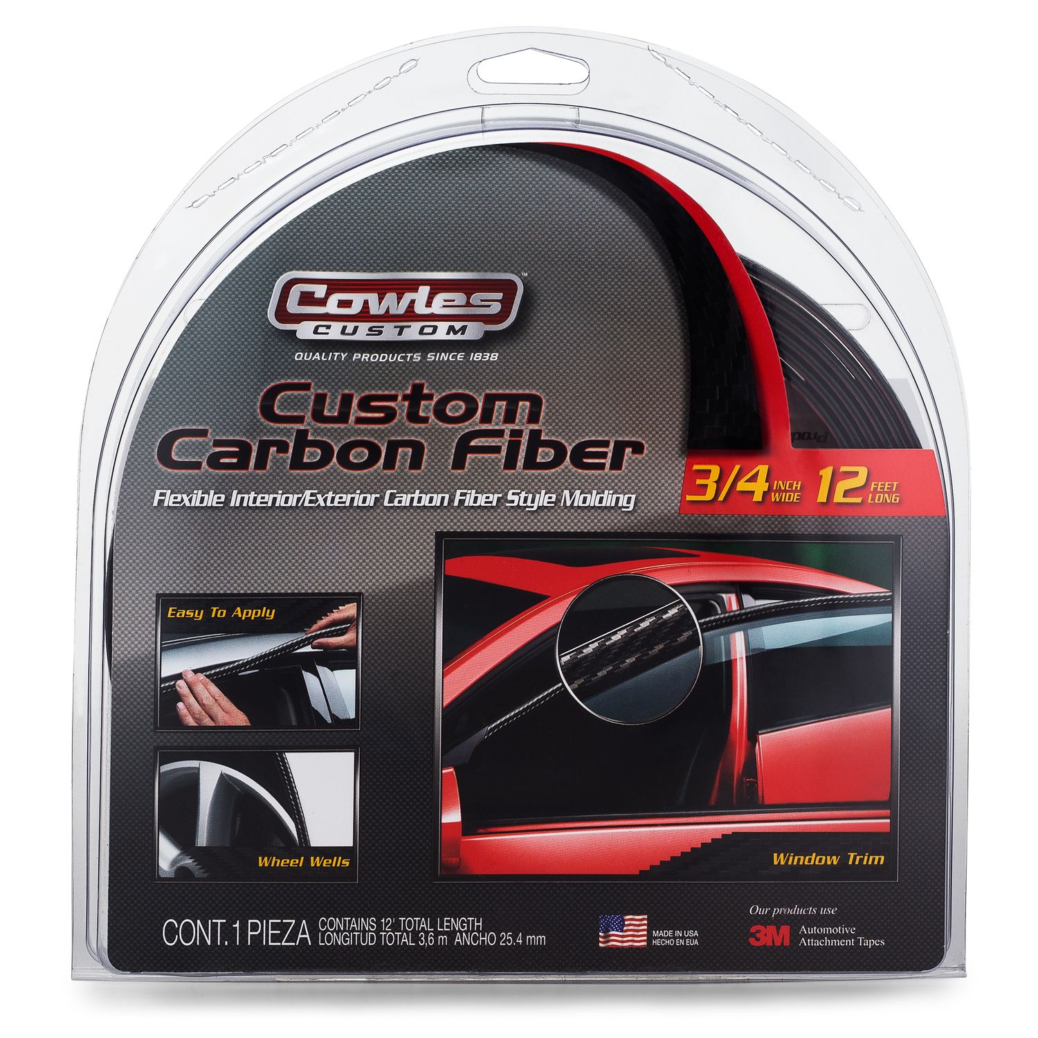 Carbon Fiber Style Body Side Molding 3/4" x 12'