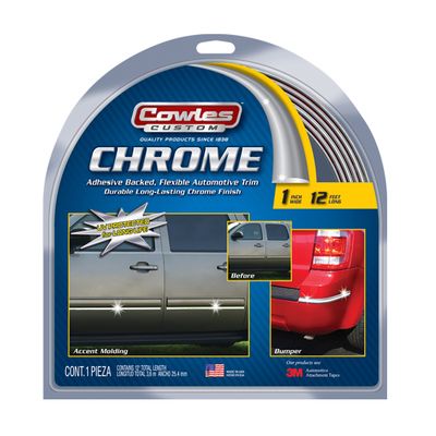 Flexible Chrome Truck Body Side Molding Trim 1" x 12'