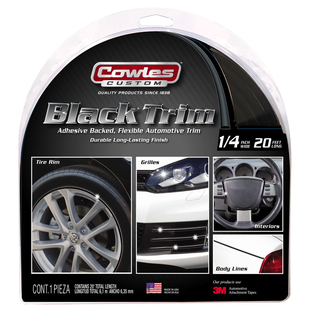 Flexible Thin Black Molding Trim 1/4" x 20'