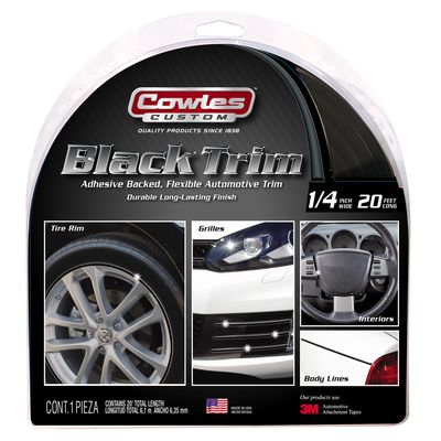 Flexible Thin Black Molding Trim 1/4" x 20'