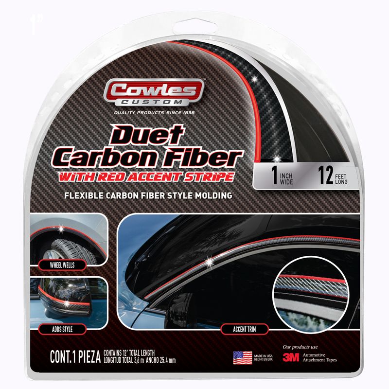 Red and Carbon Fiber Style Body Side Molding 1 Red and Carbon Fiber Style Body Side Molding 1" x 12'