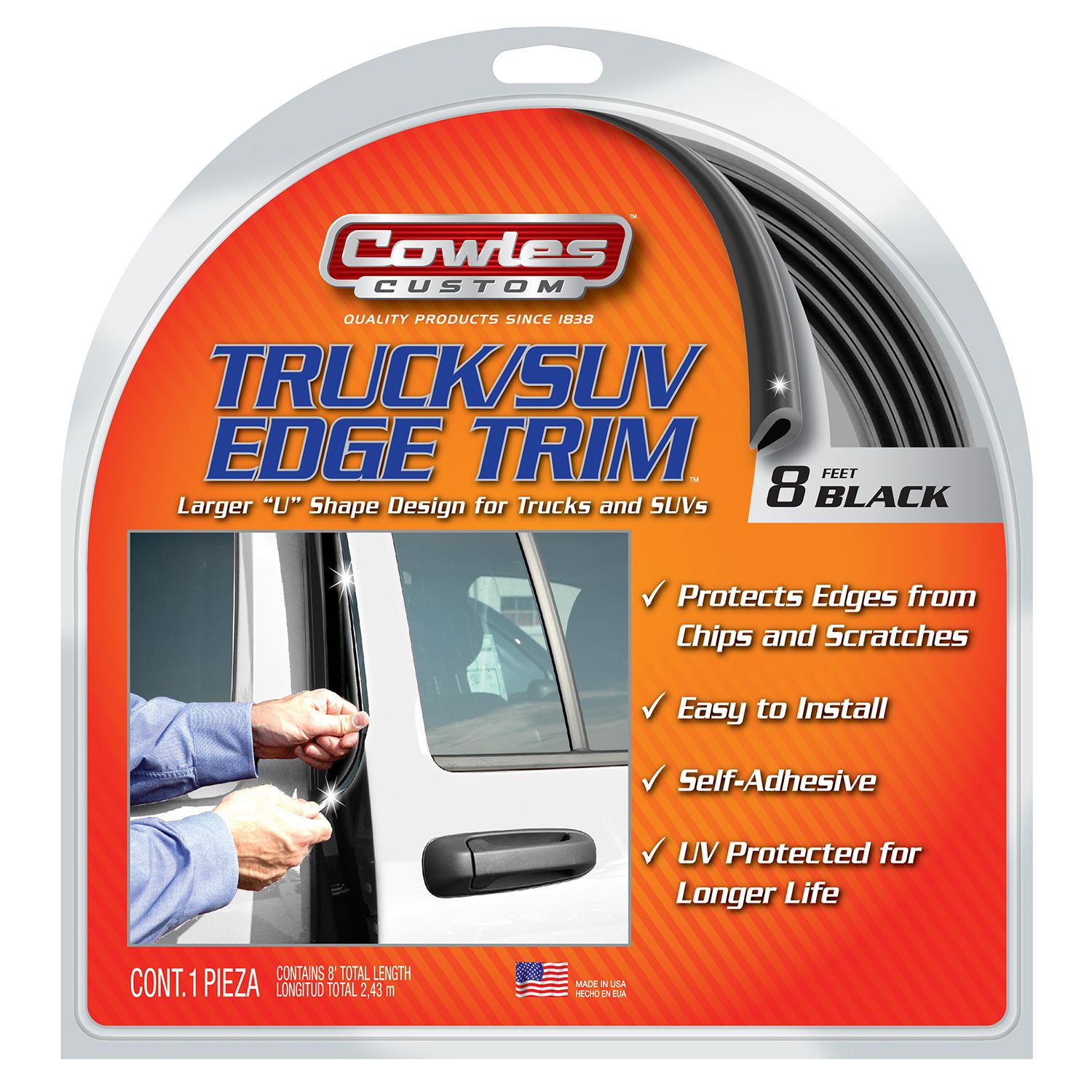 Black Truck Door Edge Guard Trim 3/8" x 8'