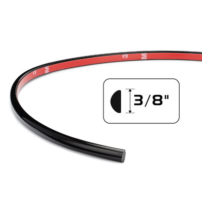 Black Half Round Body Side Molding -3/8" x 50' Kit