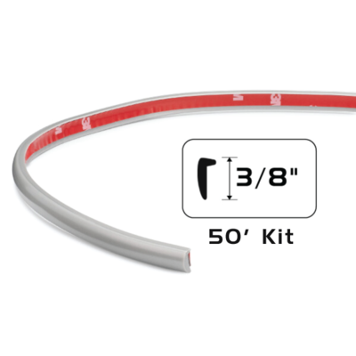 Silver Tape on Door Edge Guard Trim - 3/8" x 50' Kit