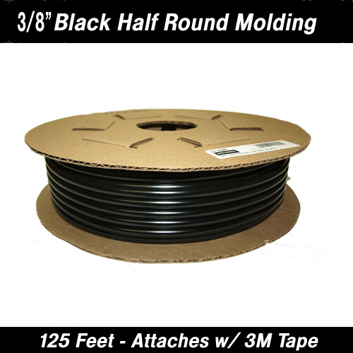 Cowles Black Half Round Body Side Molding 3/8" x 125' Reel