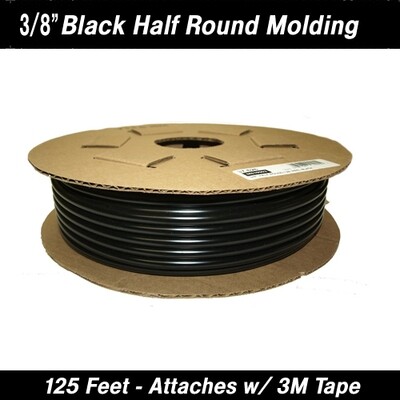 Cowles Black Half Round Body Side Molding 3/8" x 125' Reel