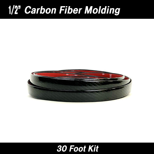 Carbon Fiber Style Body Side Trim Molding 1/2" x 30' Kit