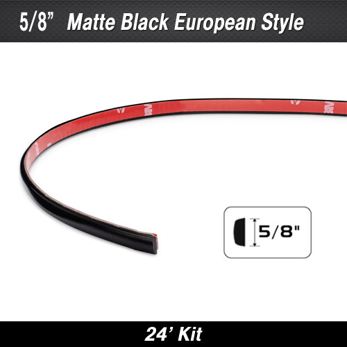 Matte Black European Body Molding 5/8" x 24' Kit