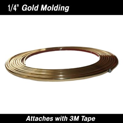 Gold Half Round Body Side Molding 1/4" x 20' Kit