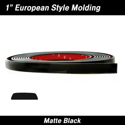 Matte Black European Body Molding - 1" Wide, 24 Feet Long for RVs/Campers
