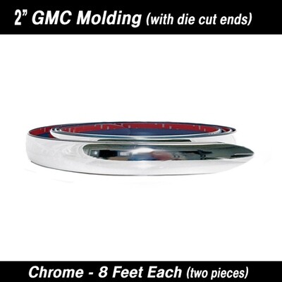 GMC Chrome Body Side Molding w/ formed ends 2" x 8' Kit