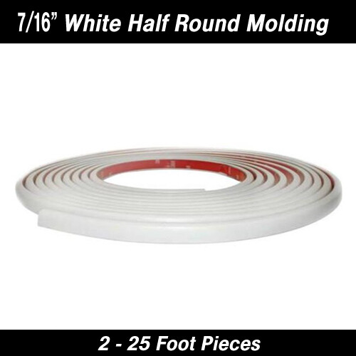 Cowles Half Round White Car Body Side Molding 7/16" x 25' (2)