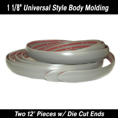 Silver Universal Body Side Molding  1 1/8" x 12' Kit (2)