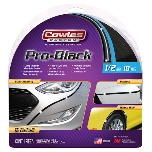 Pro-Black Style Body Side Molding Trim 1/2" x 18'