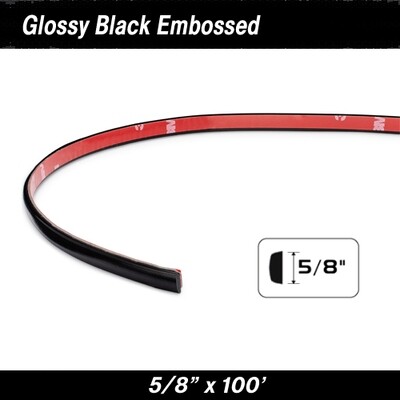 Glossy Black Embossed Euro Body Molding 5/8" x 100' reel