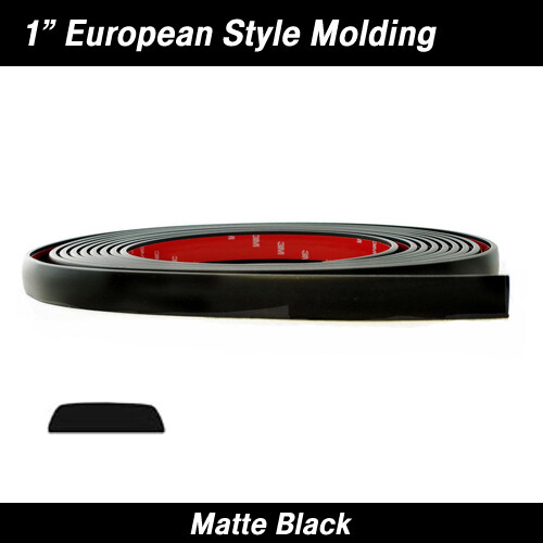 Matte Black European Style Body Side Molding 1" x 100'