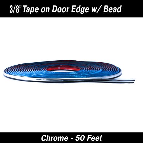 Chrome Tape on Edge Trim w/ Bead - 3/8" x 50' Kit
