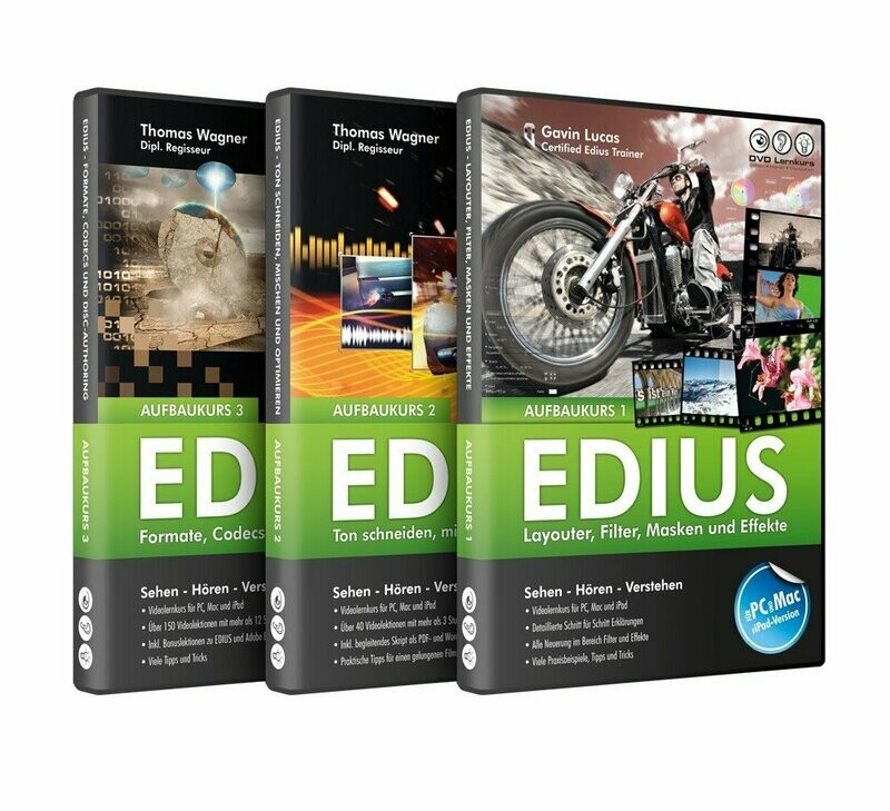 DVD Lernkurs Set EDIUS Aufbaukurs 1-3 / Download DVD Lernkurs Set EDIUS Aufbaukurs 1-3 / Download