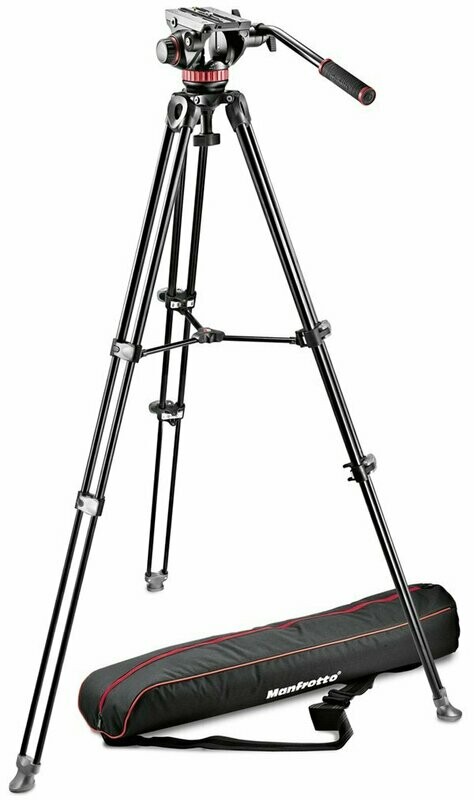 Manfrotto Set: MVH502A Neiger, MVT502AM Teleskop-Stativ und Tasche Manfrotto Set: MVH502A Neiger, MVT502AM Teleskop-Stativ und Tasche