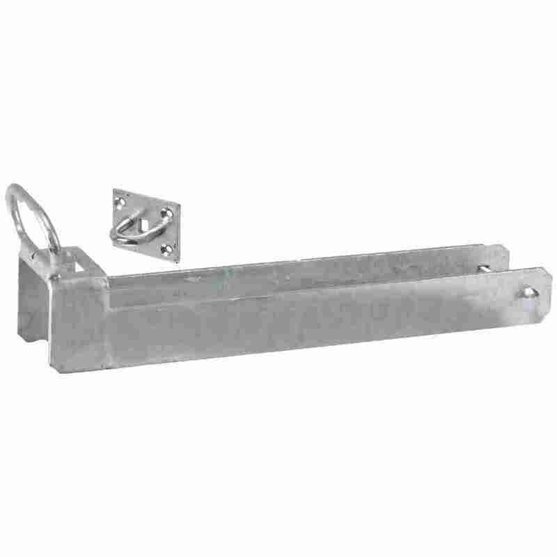 Closing loop with handle, can be padlocked, galvanized.