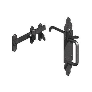 Suffolk latch, gothic-style, black epoxy polymer.