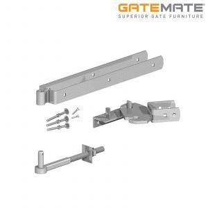 GATEMATE® Adjustable hinge set, rising/self-closing, two-way,  galvanised.