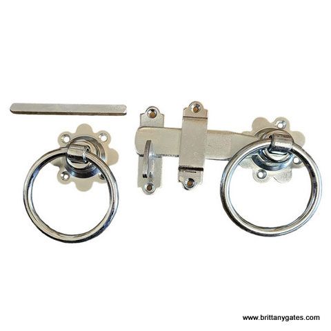 Loquet à anneau 150mm, de portail ou porte, zingué
