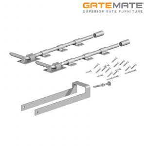 GATEMATE® Fastener set: 350mm closing loop, two 450mm drop bolts, galvanized.