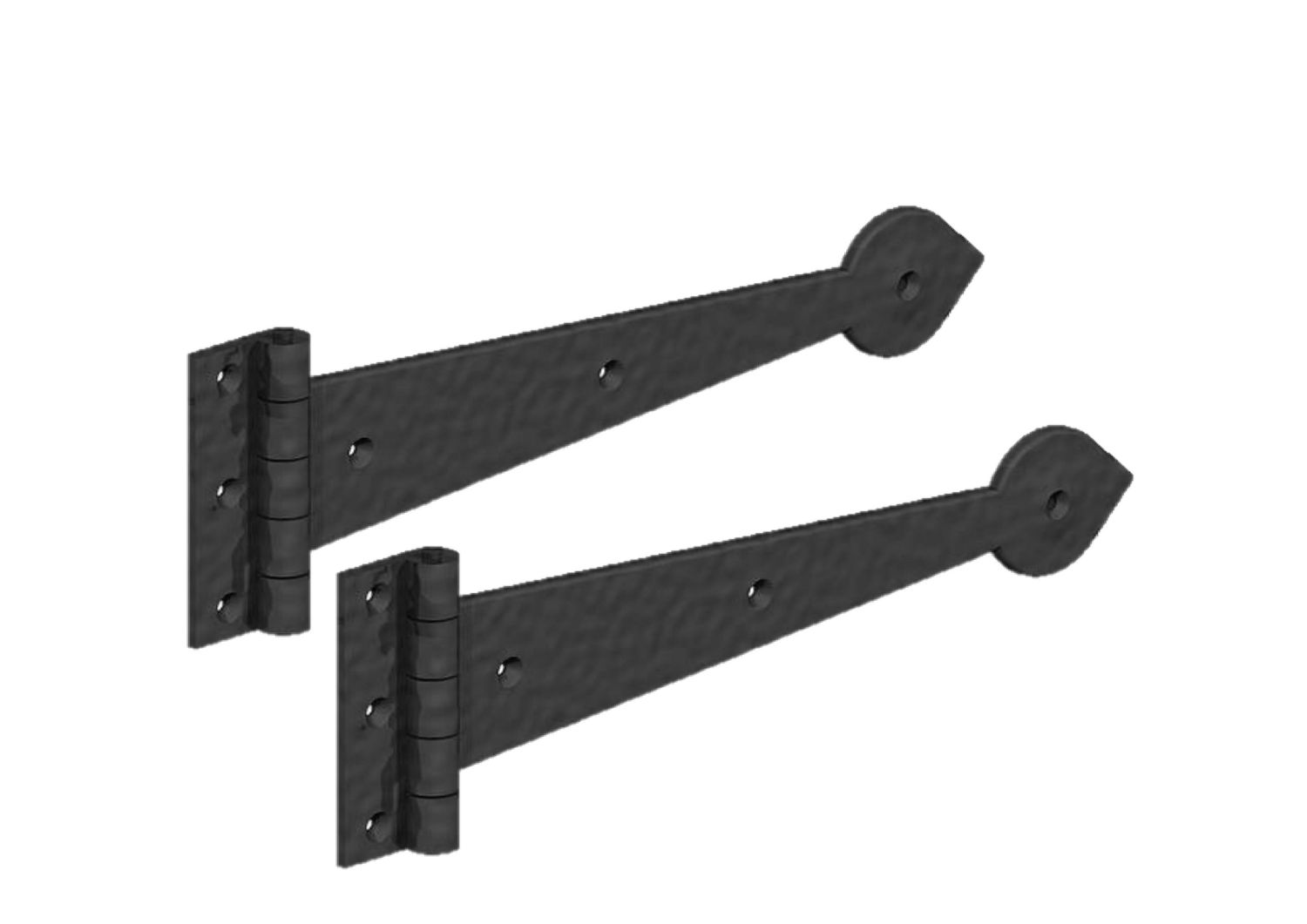 Antique-style, heavy-duty hinges, matt black polymer