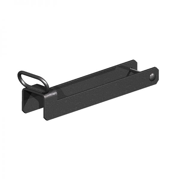 Closing loop with handle, black polymer.