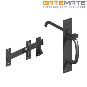 GATEMATE® Suffolk latch, black epoxy polymer on galvanised, PREMIUM BLACK,