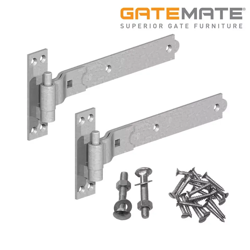 GATEMATE® Cranked hinge set, galvanised.