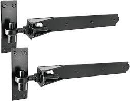 Adjustable straight hinge set, black polymer coating