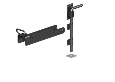Fastener Set: Loop with handle, 600mm drop bolt, black.