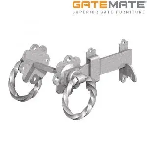 GATEMATE® Ring Latch 150mm, rope effect handle, galvanised.