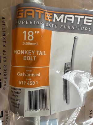 GATEMATE® Monkey tail bolt, premium quality, galvanised,