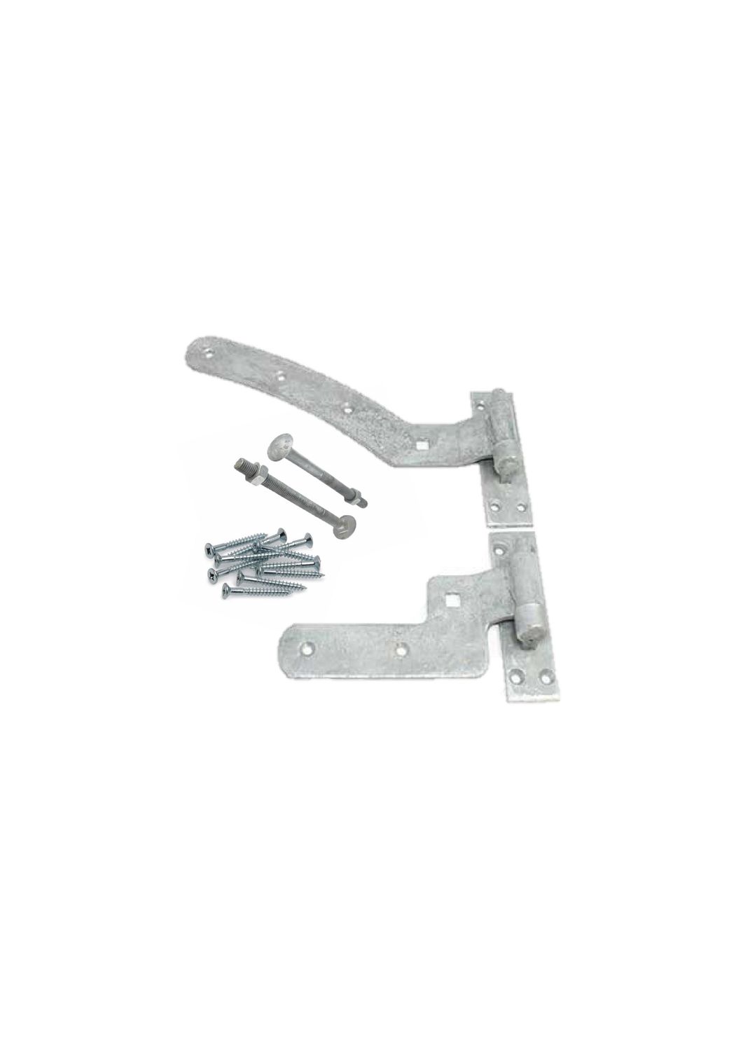 GATEMATE® Curved cranked hinge set, galvanised., LEFT OR RIGHT  / RISING OR LOWERING: Right hang / Rail curves up
