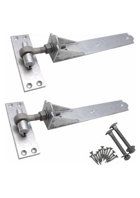 Adjustable straight hinge set, &quot;hot dip&quot; galvanized.