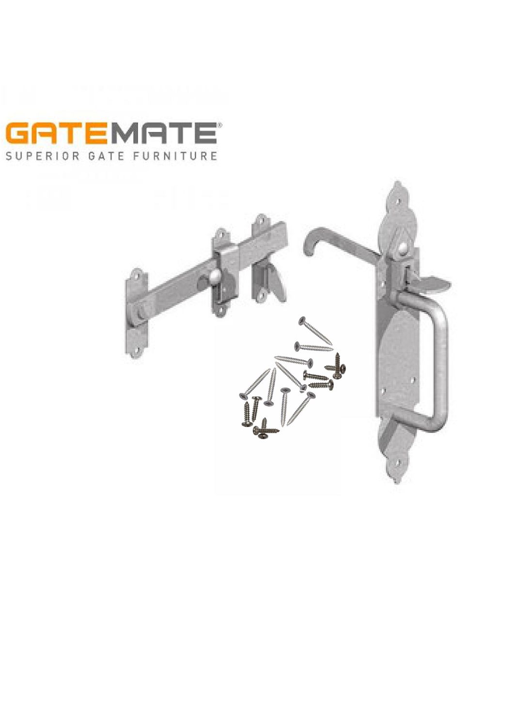 GATEMATE® Suffolk latch, gothic style, galvanised.