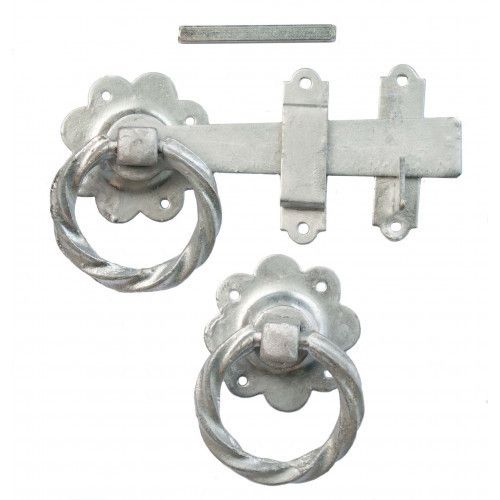 Ring latch 150mm, rope effect handle, galvanised Ring latch 150mm, rope effect handle, galvanised