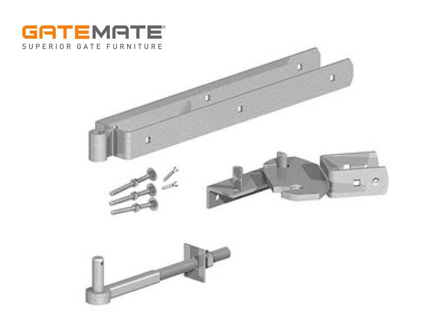 Adjustable hinge, rising/self-closing, galvanised